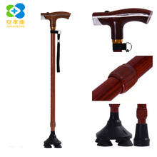 ANXIAOKANG Safe Reliable Old Man Crutches High-grade Light Wood Grain T Walking Stick Four-legged Cane Non-slip Elderly Supplies 2024 - buy cheap