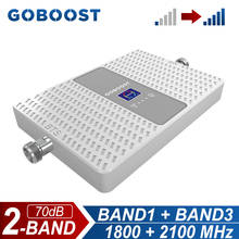 Goboost signal booster 3g 4g rede amplificador lte 1800 2100 mhz telefone celular banda dupla repetidor banda 1 banda 3 2024 - compre barato