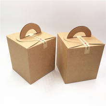 24pcs/Lot Handmade Kraft Paper Carrying Case Boxes For Small Cake Dessert Package Container Paper Boxes With Long Strip Stickers 2024 - buy cheap