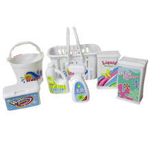 Casa de brinquedos para crianças, caixa de brinquedo swag, baldes, detergentes, kit de lavagem doméstica para boneca barbie/quilha frete grátis 2024 - compre barato