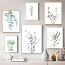 Póster nórdico botánico con impresión de hojas de eucalipto, lienzo nórdico, decoración minimalista, arte Pictrue para la pared del hogar, póster, imagen 2024 - compra barato