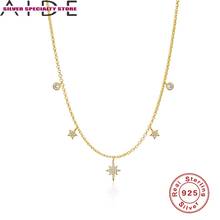 AIDE 925 Sterling Silver Necklace For Women Luxury Fine Jewelry Star Pendant Choker Chain Cross Collares Bijoux Collar For Gifts 2024 - buy cheap