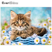 EverShine DIY Diamond Painting Cross Stitch Cat Picture Diamond Mosaic Full Square Diamond Embroidery Animals Wall Decor 2024 - buy cheap