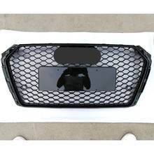 Para rs4 estilo frente esporte encanta malha favo de mel capa grill gloss preto para audi a4/s4 b9 2017-2019 2024 - compre barato