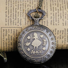 Relojes de bolsillo creativos para hombre y mujer, pulsera de cuarzo de estilo Vintage con diseño de Alice Theme, cadena y collar, regalo 2024 - compra barato