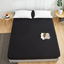 Bed Linen Cotton Bed Sheet with Elastic Band King Size 100%Cotton drap housse 150x200 Black Color High Quality Cotton Sheets 2024 - buy cheap