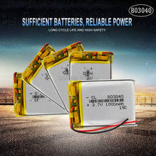 Bateria recarregável de íon de li-po, bateria recarregável de 3.7v 1000mah 803040 para gps psp mp3 mp4 mp5, alto-falante bluetooth, som de bolso para celular, 10 peças 2024 - compre barato