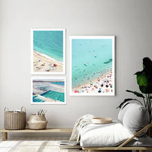 Blue Fun Seascape Bondi Beach Wall Decor Canvas Painting Art Print Poster Picture Wall Art For Living Room Modern Home Decor 2024 - buy cheap