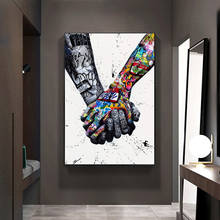 Graffiti Art Painting Print on Canvas Art Posters and Prints Wall Art Lover Tattoo Hand  Picture for Living Room Home Decor 2024 - buy cheap