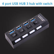 Mini Hub USB 3,0, 4 puertos, 5gbps, alta velocidad, portátil, con interruptor de encendido/apagado, Cable adaptador divisor USB para PC y portátil 2024 - compra barato