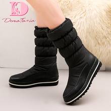 DoraTasia-Botas de nieve para mujer, zapatos planos con plataforma gruesa de felpa, cálidos, de piel, talla grande 35-44 2024 - compra barato