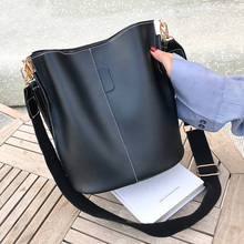 SWDF Messenger bag Women Bucket Shoulder Bag large capacity vintage PU Leather ladies handbag Luxury Designer bolsos mujer Black 2024 - buy cheap