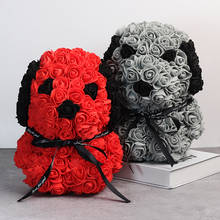 Oso de rosas de espuma de jabón, 25cm, Teddi Dog, flor Artificial, regalos de Año Nuevo para mujeres, regalo de San Valentín, Navidad, novedad de 2020 2024 - compra barato