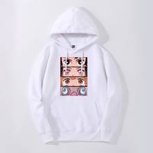 Japan Anime Demon Slayer Nezuko Eyes Men Hoodies Streetwear Hooded Tops Autumn Sweatshirt Warm Zenitsu Tanjirou Hoodie 2024 - buy cheap