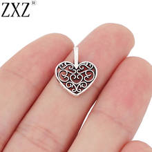 ZXZ-Cuentas colgantes con forma de corazón de filigrana para pulsera, collar, joyería, 18x15mm, 30 unidades 2024 - compra barato