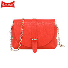 Fashion Solid Color Lychee Texture PU Leather Messenger Bags For Women Lady Chain Shoulder Bag 2019 New Clothes Small Handbag 2024 - buy cheap