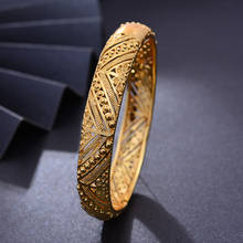 Wando-brazaletes indios de color dorado para mujer, pulsera de Dubái, joyería africana, joyería Etíope para novia y boda, 1 unids/lote 2024 - compra barato