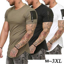 2021 Новейшая летняя повседневная футболка, Мужская модная футболка на молнии с круглым вырезом, топы, хлопковые футболки, мужская футболка, размер M-3XL 2024 - купить недорого