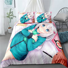 Têxteis para casa animação bonito menina personagem padrão cama conjunto confortável capa de edredão fronha decoração do quarto da menina 2024 - compre barato