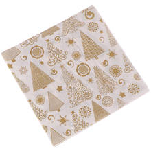 20PCS/set Square Christmas Paper Napkin Pocket Handkerchief For Home Xmas Table Decoration Festival Napkins Cloth 2024 - buy cheap