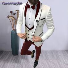 Gwenhwyfar New Men Suits Blazer,Wedding Suits,Slim Fit 3 Pieces Groom Tuxedos,Custom Made Best Mens Prom Suits (Jacket+Pants) 2024 - buy cheap