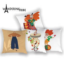 Cartoon Clown Cushion Covers Abstract Figure Home Decoration Pillows Case Simpleand Interesting Cushions Cover Print PillowCases 2024 - buy cheap