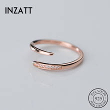 INZATT Real 925% Sterling Silver Minimalist  zircon  Ring For Fashion Women Birthday Party Fine Jewelry cute Accessories Gift 2024 - buy cheap