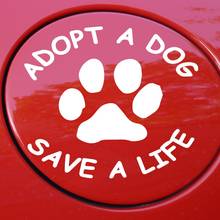 12.7*12.6CM Adopt A Dog Save A Life car sticker reflective waterproof decals modified accessories for mazda toyota honda bmw 2024 - buy cheap