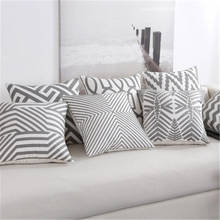 Elegant Gray Pattern Cushion Cover For Sofa Office Chair Car Seat Covers Decorative Pillowcase Cover Nordic Decoration Home 2024 - buy cheap