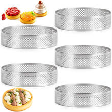 2/5/10pcs Circular Tart Ring French Dessert Stainless Steel Perforation Fruit Pie Quiche Cake Mousse Mold Kitchen Baking Mould 2024 - buy cheap