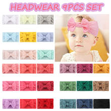 9pcs/lot Newborn Solid Headband Baby Girls Baby Solid Elastic Headband Hair Band Bow Headwears Headdress Kids Hair Accessories 2024 - buy cheap