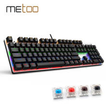 Metoo Backlit Gaming Original Mechanical Keyboard Anti-ghosting 87 LED Wired Keyboard Blue/Red/Black Switches Russian sticker 2024 - buy cheap