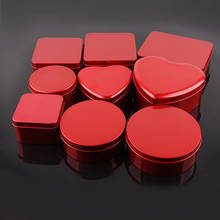 Caixas de doces com lata vermelha, caixa de armazenamento de metal de lata/caixa de doces de casamento de ferro e metal de 10 pol./caixas de presentes 2024 - compre barato