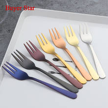 HOT 7pcs 5.59''Stainless Steel Tea Fork Set Metal Three Prongs Food Cake Cutlery Tea Fork Dinnerware Set for Party or Restaurant 2024 - buy cheap