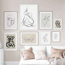 Pintura de tela para parede da sala de estar, pintura de parede branca ou preta, mãos livres, com estampas nórdicas, pôster e impressões 2024 - compre barato