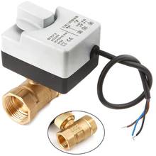 Actuador eléctrico de válvula de bola motorizada con interruptor Manual, DN15/ DN20/DN25 Ac220V, 2 vías, 3 cables 2024 - compra barato