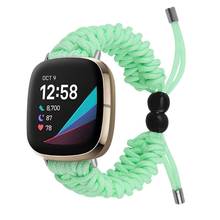 Correa de tela tejida ajustable para reloj inteligente Fitbit sense, Correa trenzada de moda para mujer, fitbit versa 3, versa3 2024 - compra barato