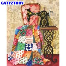 GATYZTORY-Kits de pintura por números para adultos, máquina de coser enmarcada colorida, pintura de paisaje, pintura al óleo acrílica, decoración de imagen, 40x50cm 2024 - compra barato