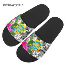 Summer Slippers Shoes Tuvalu with Tropical Flower Women Fashion Printing Custom Open Toe Flip Flops Outdoor Beach Slides Sandals 2024 - buy cheap