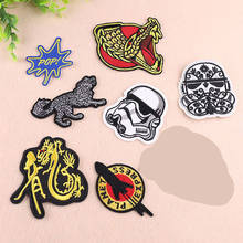 20pcs/lot Embroidery Patch Letter  Clothing Decoration Skull Tiger Plannet Strange Things Dragon Diy Iron Heat Transfer Applique 2024 - buy cheap