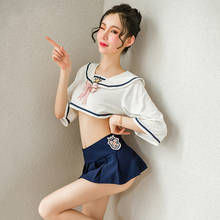 Traje Sexy de sailor School para niña, disfraz de anime, uniforme de estudiante, lencería erótica, vestido de babydoll, conjunto de minifalda 2024 - compra barato