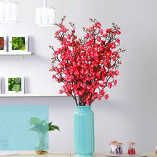 Flores artificiales de seda para decoración del hogar, tallo de plástico, rama de árbol Sakura, Decoración de mesa y boda, 10 Uds. 2024 - compra barato