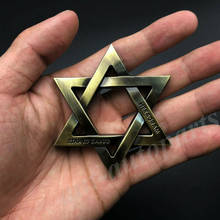 Бронзовая металлическая звезда Давида еврейской гексаграмма автомобильные эмблемы мотоцикл Стикеры 2024 - купить недорого
