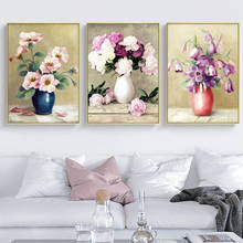 Pintura en lienzo de flor violeta, carteles e impresiones de arte de pared, imagen de decoración para sala de estar y dormitorio 2024 - compra barato