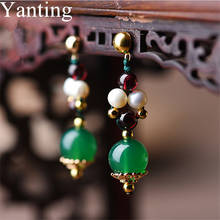 Yanting-pendientes de perlas de agua dulce para mujer, joyería china hecha a mano, granate Natural, regalos para mujer 0177 2024 - compra barato
