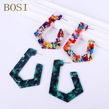 2019 fashion Colorful Acrylic Dangle Earrings For Women Leopard print Geometry Earrings Acetate Statement Jewelry accessories 2024 - buy cheap