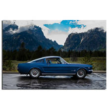 Póster de Ford Mustang Fastback Muscle Car, arte de pared, imagen de vehículo, impresiones en lienzo, pinturas para decoración de sala de estar 2024 - compra barato