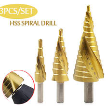 3PCS/SET 4-12/20/32mm HSS Spiral Grooved center drill bit solid carbide mini drill accessories Titanium Step Cone Drill Bit 2024 - buy cheap