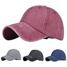 High Quality Men Washed Cotton Baseball Cap Vintage Solid Color Adjustable Anti UV Outdoor Sports Ponytail Hat Baseball Cap 2021 2024 - buy cheap