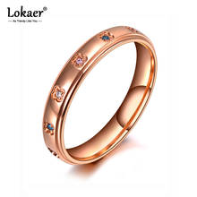 Женское кольцо из нержавеющей стали Lokaer, обручальное кольцо из титана с мозаикой из розового золота, R19150 2024 - купить недорого